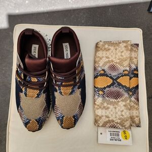 Steve Madden Snakeskin Sneakers and Scarf Set